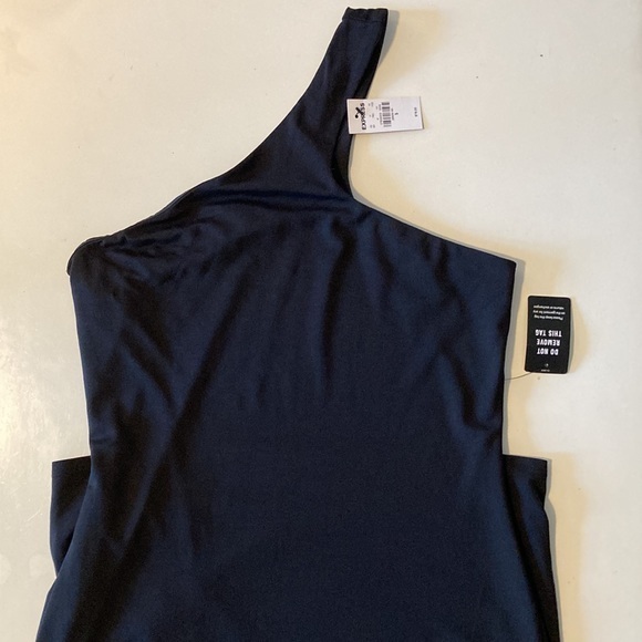 NWT EXPRESS One Shoulder Sheath Dress Black Small Little Black Dress - Picture 8 of 10